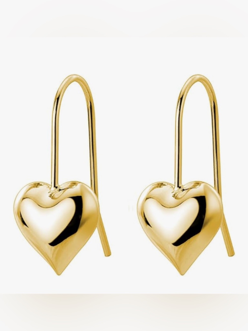 Gorgeous Neiman Marcus 18KT Gold vermeil Heart drop earrings